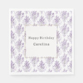 Serviette En Papier Pretty Lavender Flowers Birthday (Devant)