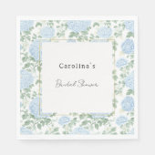 Serviette En Papier Pretty Light Blue White Flowers Bridal Shower (Devant)