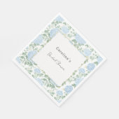 Serviette En Papier Pretty Light Blue White Flowers Bridal Shower (Coin)