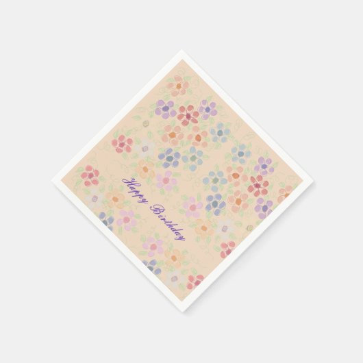 Serviette En Papier Pretty Pastel Papier Fleuri serviettes (Coin)