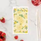 Serviette En Papier Pretty Pastel Yellow Floral Pattern, (En situation)