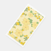Serviette En Papier Pretty Pastel Yellow Floral Pattern, (Coin)