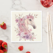 Serviette En Papier Pretty Ponies and Petals Horse Party (En situation)