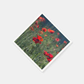Serviette En Papier Pretty Poppies in Wild Meadow Photo (Coin)