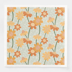 Serviette En Papier Pretty retro muted 1970 s flowers