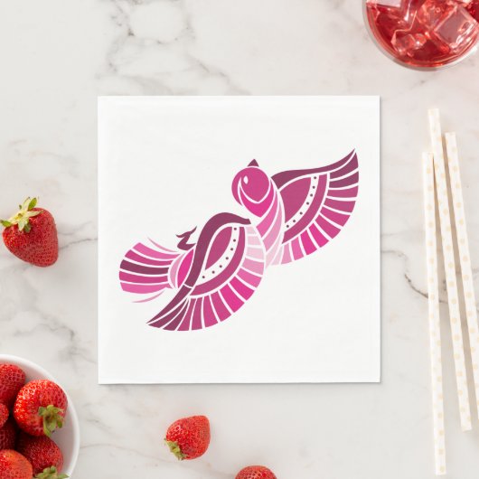 Serviette En Papier Pretty Rose Bird Papier serviettes (En situation)