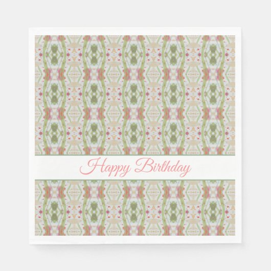 Serviette En Papier Pretty Rose et Livre vert serviettes d'anniversair (Devant)