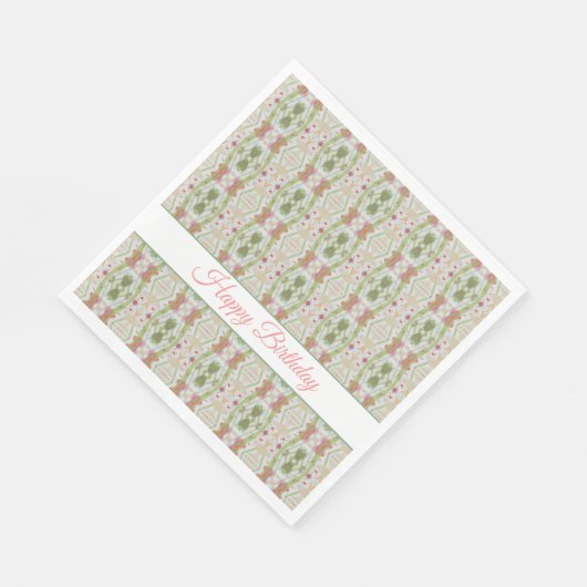 Serviette En Papier Pretty Rose et Livre vert serviettes d'anniversair (Coin)