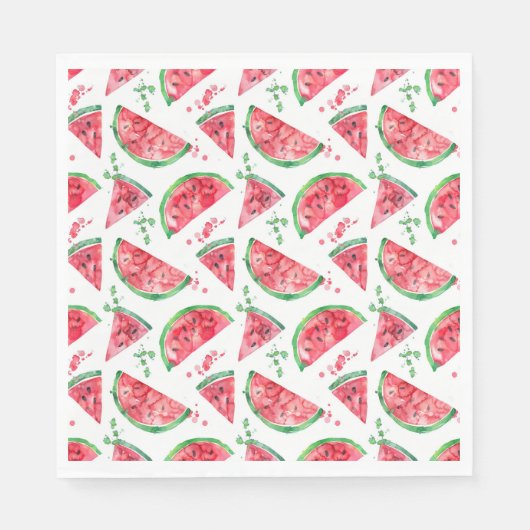 Serviette En Papier Pretty Watercolor Watermelon (Devant)