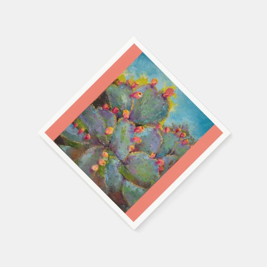 Serviette En Papier Prickly Pear Cactus papier boisson serviette (Coin)