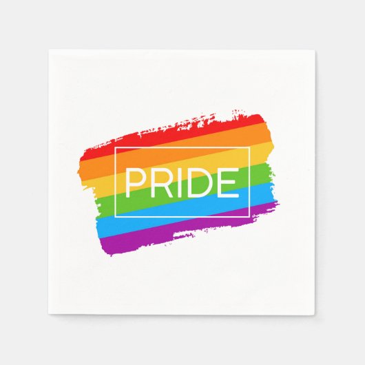 Serviette En Papier Pride Brushstroke Rainbow (Devant)