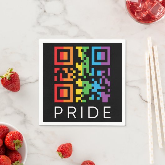 Serviette En Papier Pride Rainbow QR Code LGBTQIA+ (En situation)