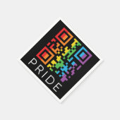 Serviette En Papier Pride Rainbow QR Code LGBTQIA+ (Coin)