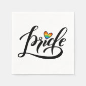 Serviette En Papier Pride Script Heart (Devant)