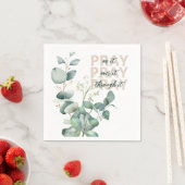 Serviette En Papier Prière Eucalyptus Napkin (En situation)