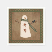 Serviette En Papier Primitive Snowman Papier serviettes (Devant)