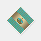 Serviette En Papier Prince Couronne bleu turquoise (Coin)