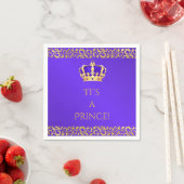 Serviette En Papier Prince couronne de pourpre royal et d'or (En situation)