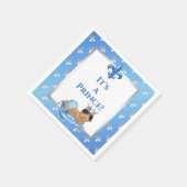Serviette En Papier Prince Royal Baby Blue & Silver Coussin (Coin)