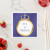 Serviette En Papier Prince Royal Blue & Gold Crown (En situation)