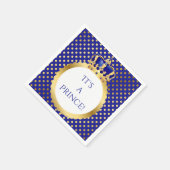 Serviette En Papier Prince Royal Blue & Gold Crown (Coin)