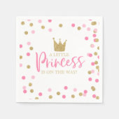 Serviette En Papier Princess Baby shower Party Napkin rose et or (Devant)