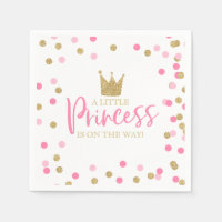 Princess Baby shower Party Napkin rose et or