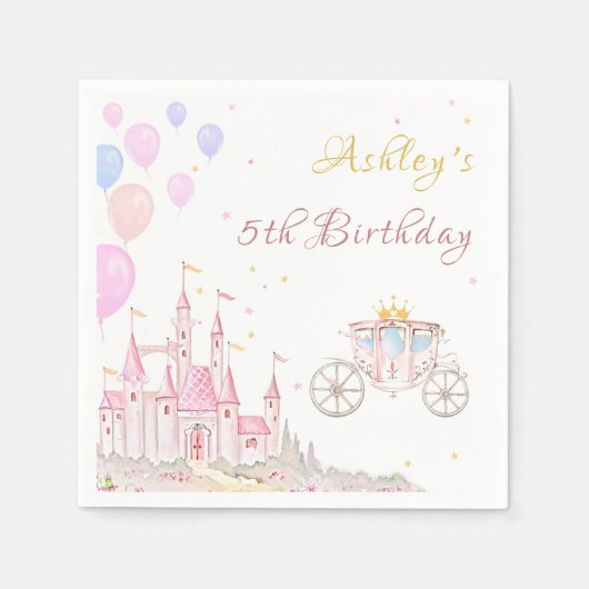 Serviette En Papier Princess Castle Anniversaire (Devant)