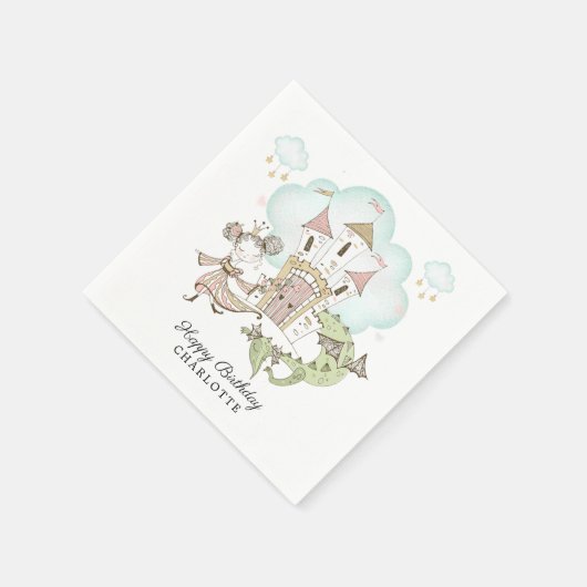 Serviette En Papier Princess Castle Dragon Fête d'anniversaire (Coin)