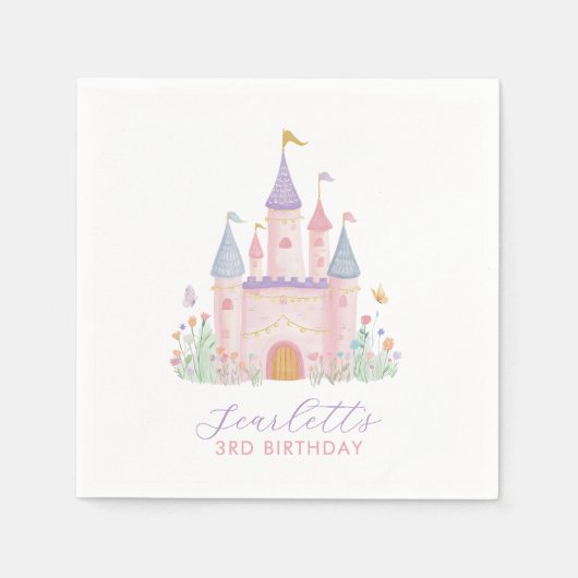 Serviette En Papier Princess Castle Girls Birthday Party (Devant)