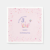 Serviette En Papier Princess Crown 3rd Birthday Royal Threeness (Devant)