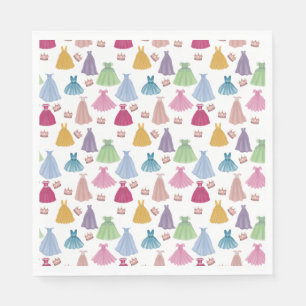 Serviette En Papier Princess Dresses Fairytale Little Girl Motif