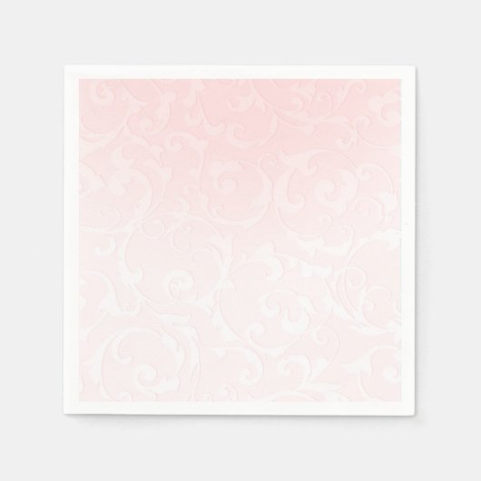 Serviette En Papier Princess Pink Damask Storybook Mariage élégant (Devant)