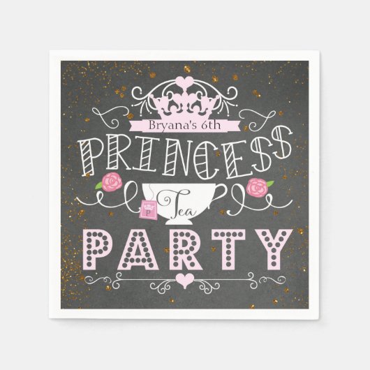 Serviette En Papier PRINCESS TEA PARTY Chalkboard Party (Devant)