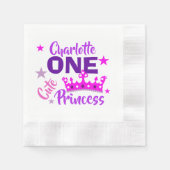 Serviette En Papier Princesse 1er Anniversaire Filles mignonnes Person (Devant)