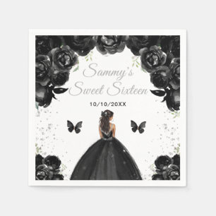 Serviette En Papier Princesse à la peau noire Sweet Sixteen
