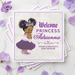 Serviette En Papier Princesse Africaine Royale Violet Baby Shower Lava