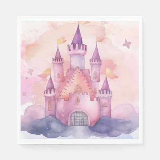 Serviette En Papier princesse anniversaire (Devant)