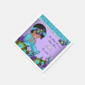 Serviette En Papier Princesse Baby shower fille Turquoise bleu pourpre (Coin)