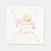 Serviette En Papier Princesse Crown Rose Petite fille Anniversaire (Devant)