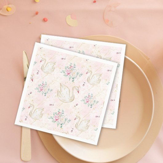 Serviette En Papier Princesse Cygne