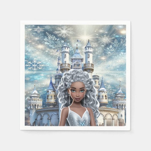 Serviette En Papier Princesse de Glace (Devant)