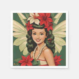 Serviette En Papier Princesse de Noël Tropical Rétro 50s
