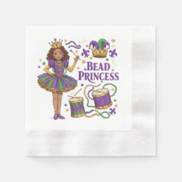 Serviette En Papier Princesse de Perles - Mardi Gras