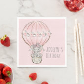 Serviette En Papier Princesse Elephant Hot Air Balloon Girl'anniversai (En situation)