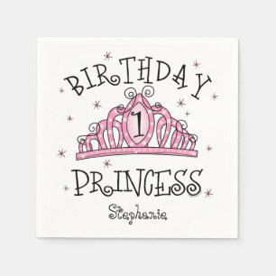 Serviette En Papier Princesse ęr anniversaire de diadème
