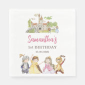 Serviette En Papier Princesse et Chevaliers Anniversaire Déjeuner stan (Devant)