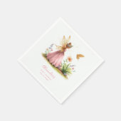 Serviette En Papier Princesse Fée Enchantée Rose Baby Girl Douche (Coin)