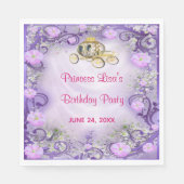 Serviette En Papier Princesse florale violette enchantée Anniversaire (Devant)