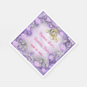 Serviette En Papier Princesse florale violette enchantée Anniversaire (Coin)